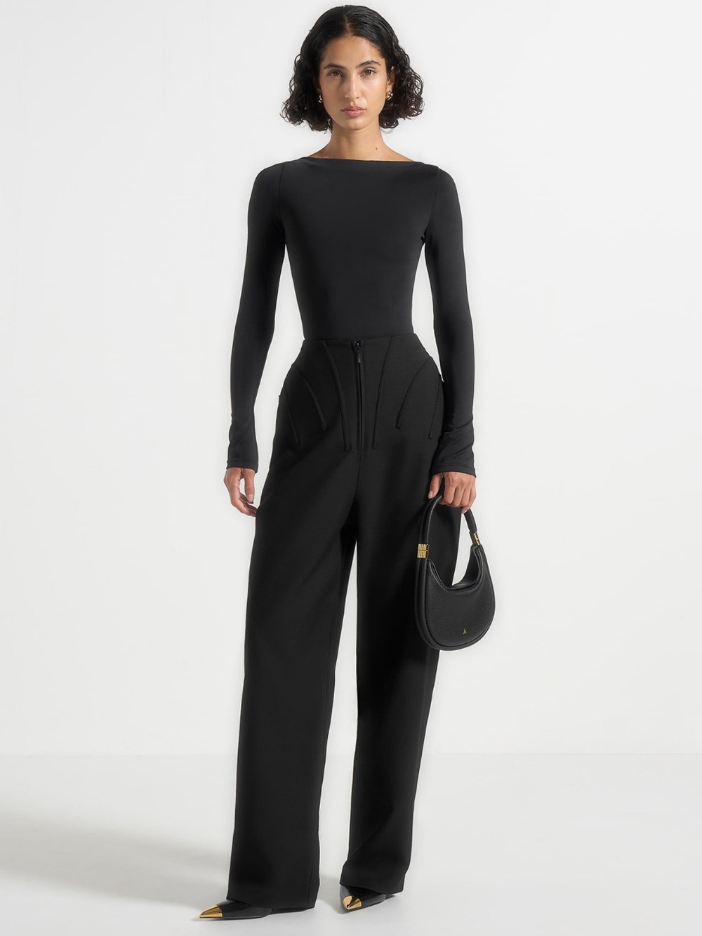 NWT MANIERE DE VOIR High Waisted Corset Sculptural Pants - Picture 2 of 7